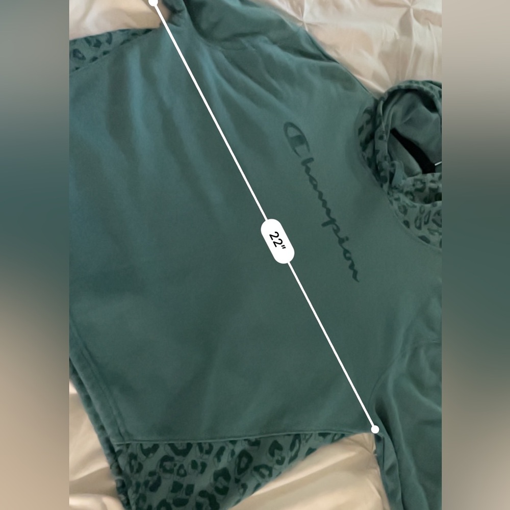 Champion Ladies' Color Block Hoodie Size Large Attached Hood Aqua Tonic toggle - Picture 14 of 16